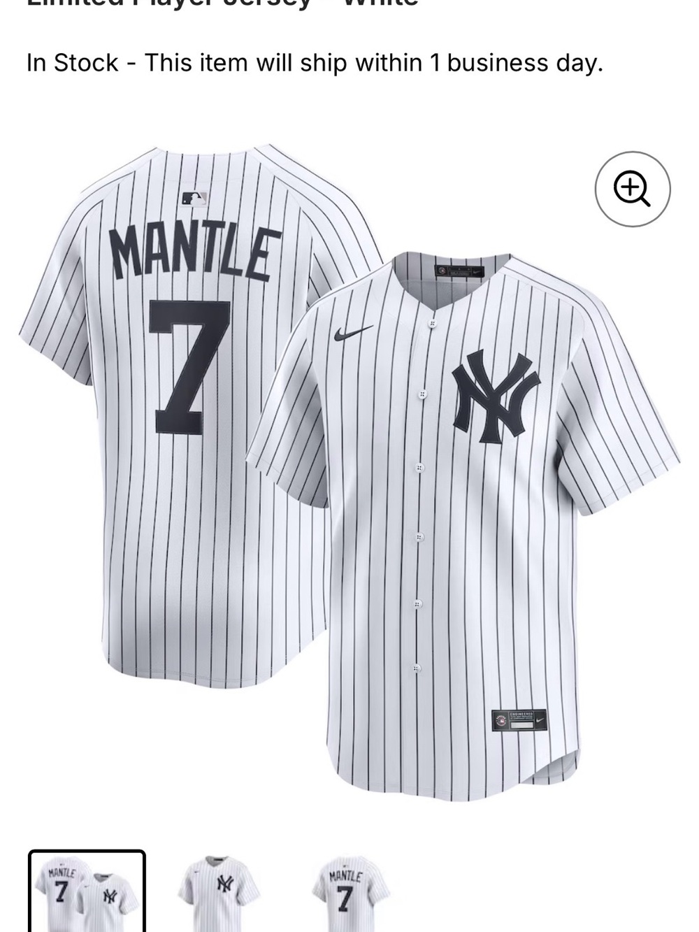 Men’s Mickey Mantle Yankees Jersey